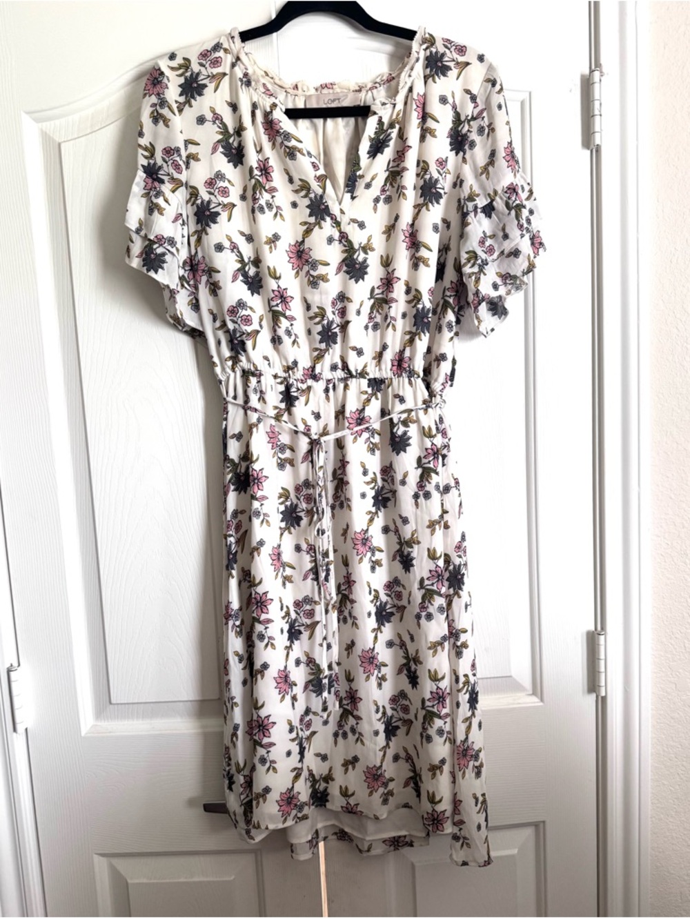 Loft Floral Belted Dress